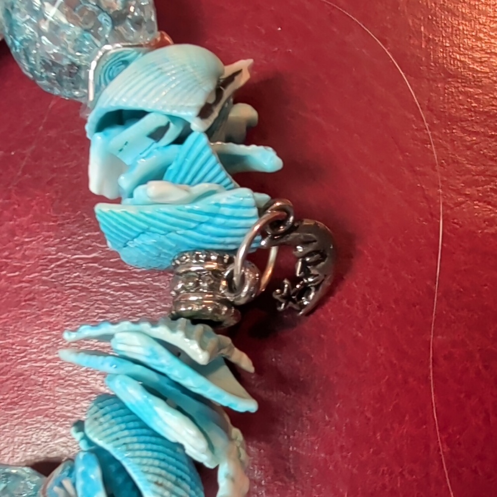 Blue and Silver Beaded Bracelet With Charms - Picture 6 of 6